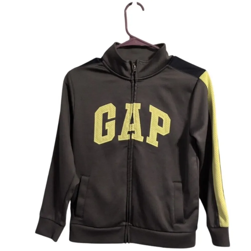 GAP Kids Full-Zip Hoodie  Gray w/ Neon Logo